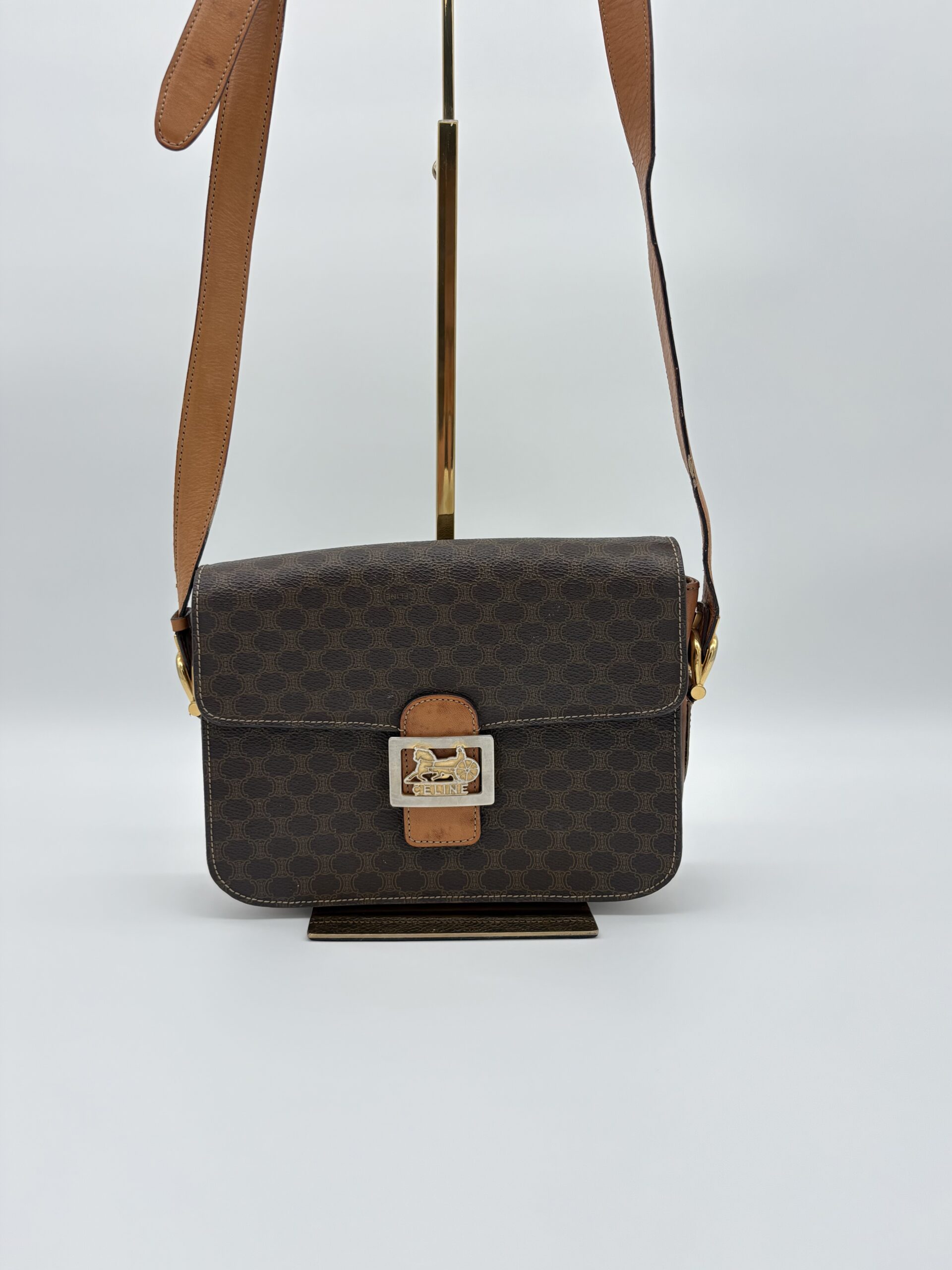 Celine Macadam Triomphe Crossbody Bag Brown - Image 8