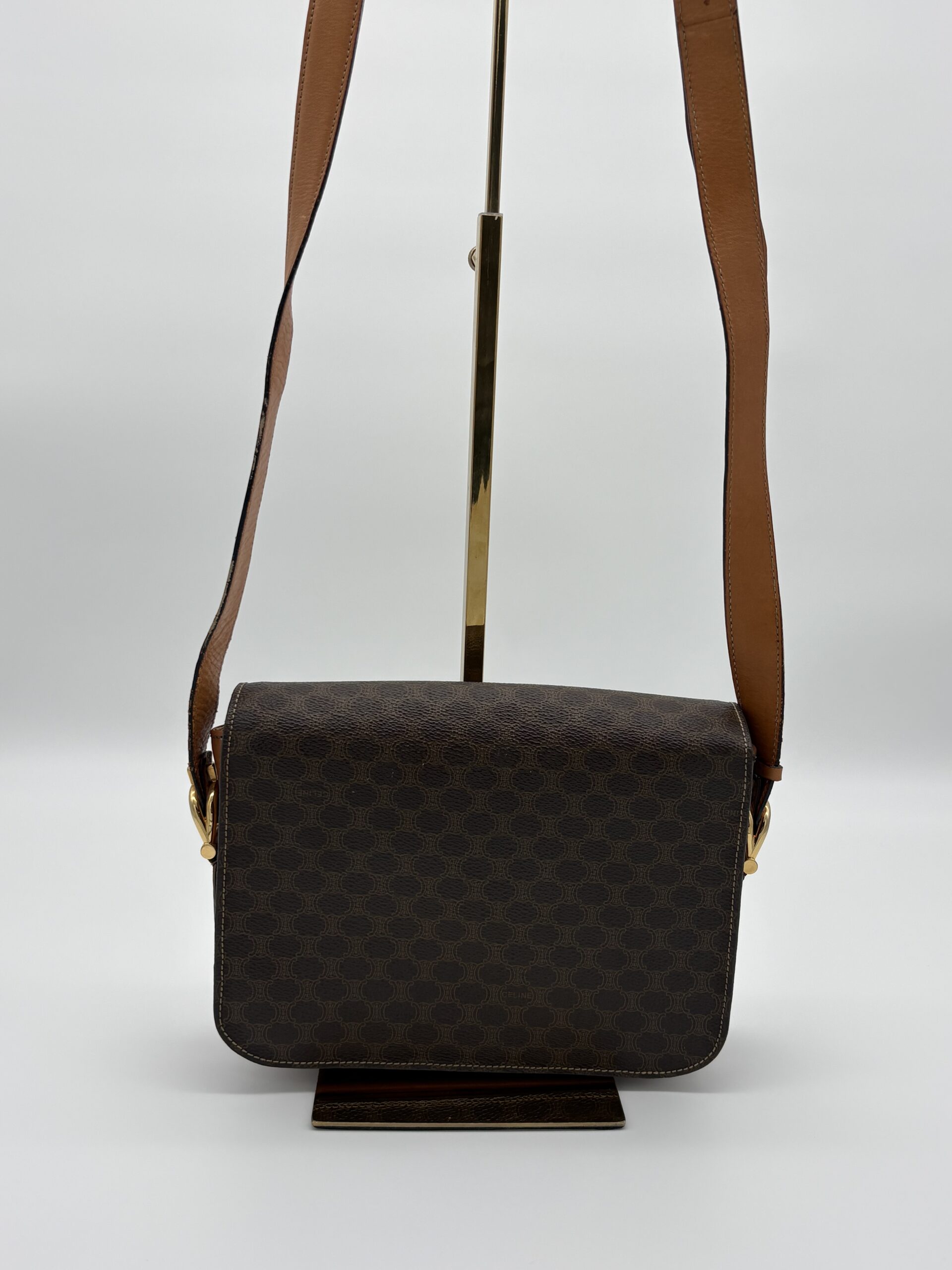 Celine Macadam Triomphe Crossbody Bag Brown - Image 5