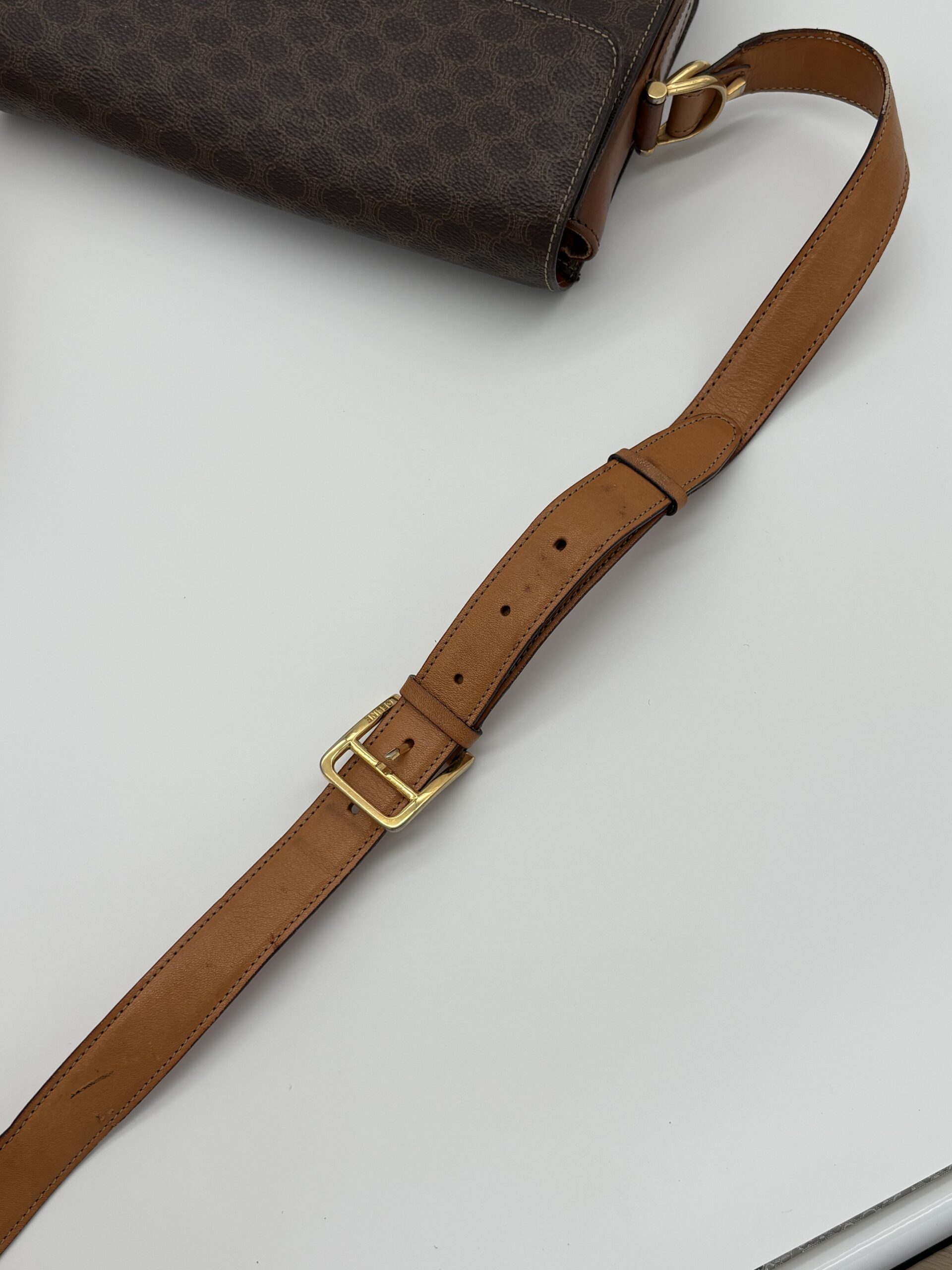 Celine Macadam Triomphe Crossbody Bag Brown - Image 2