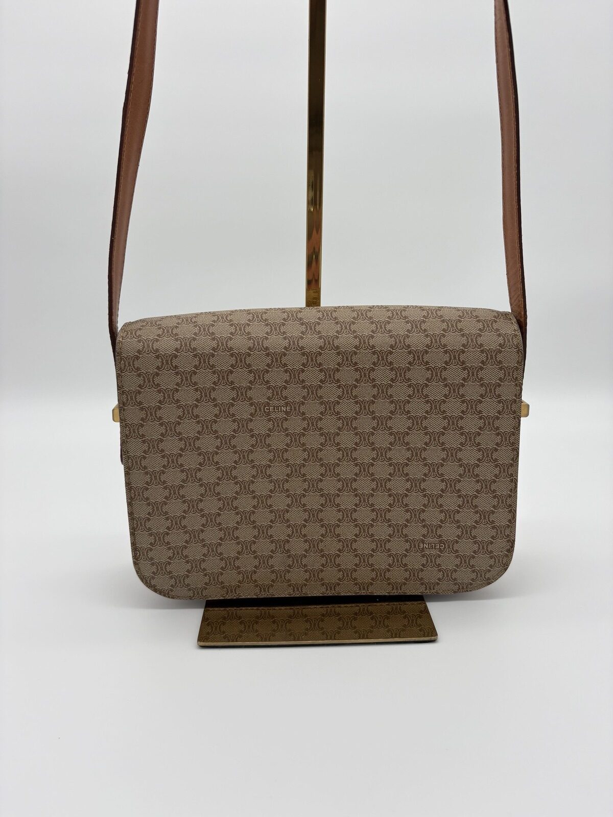Celine Macadam Triomphe Crossbody Bag Beige - Image 2