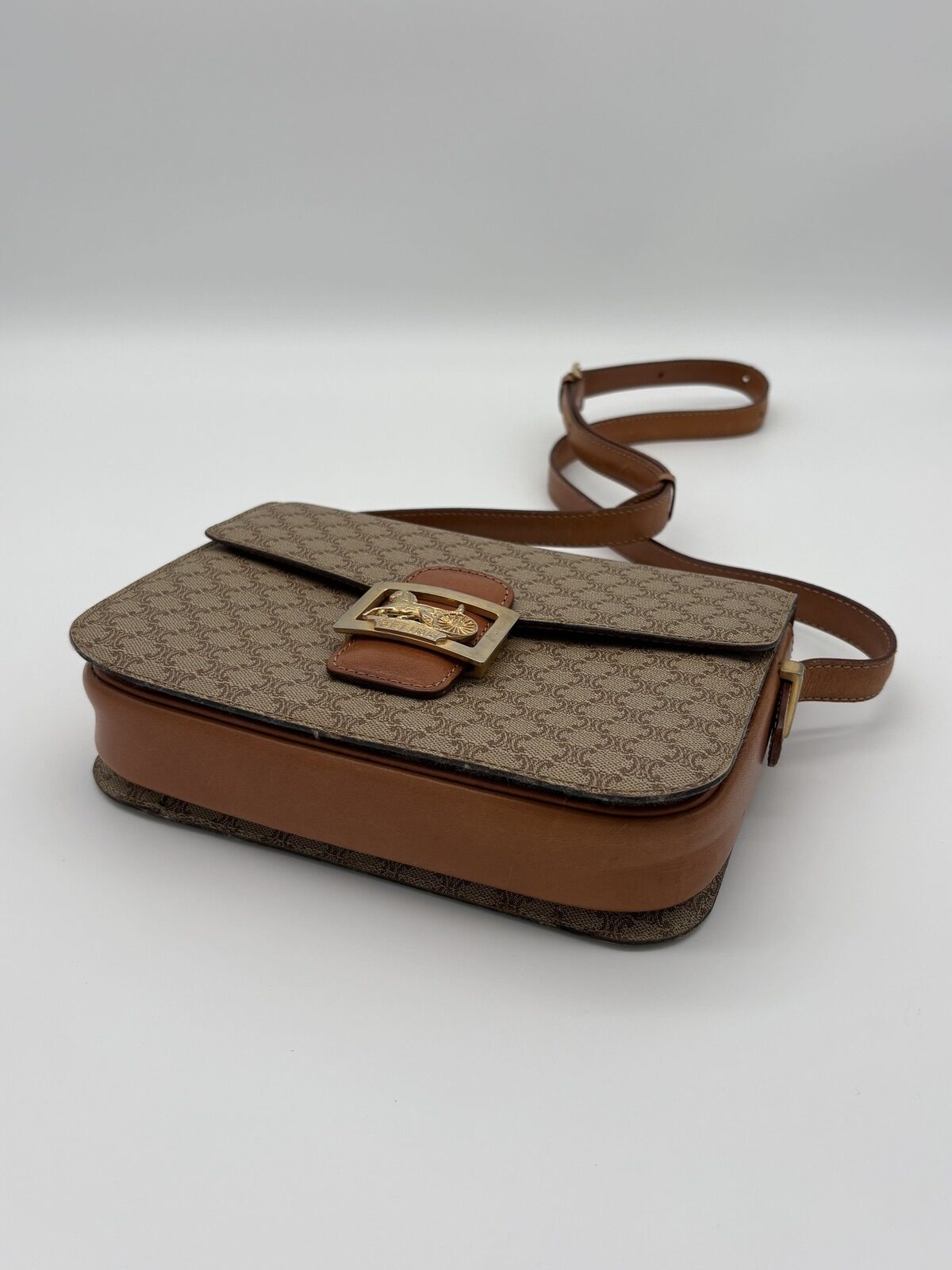 Celine Macadam Triomphe Crossbody Bag Beige - Image 8