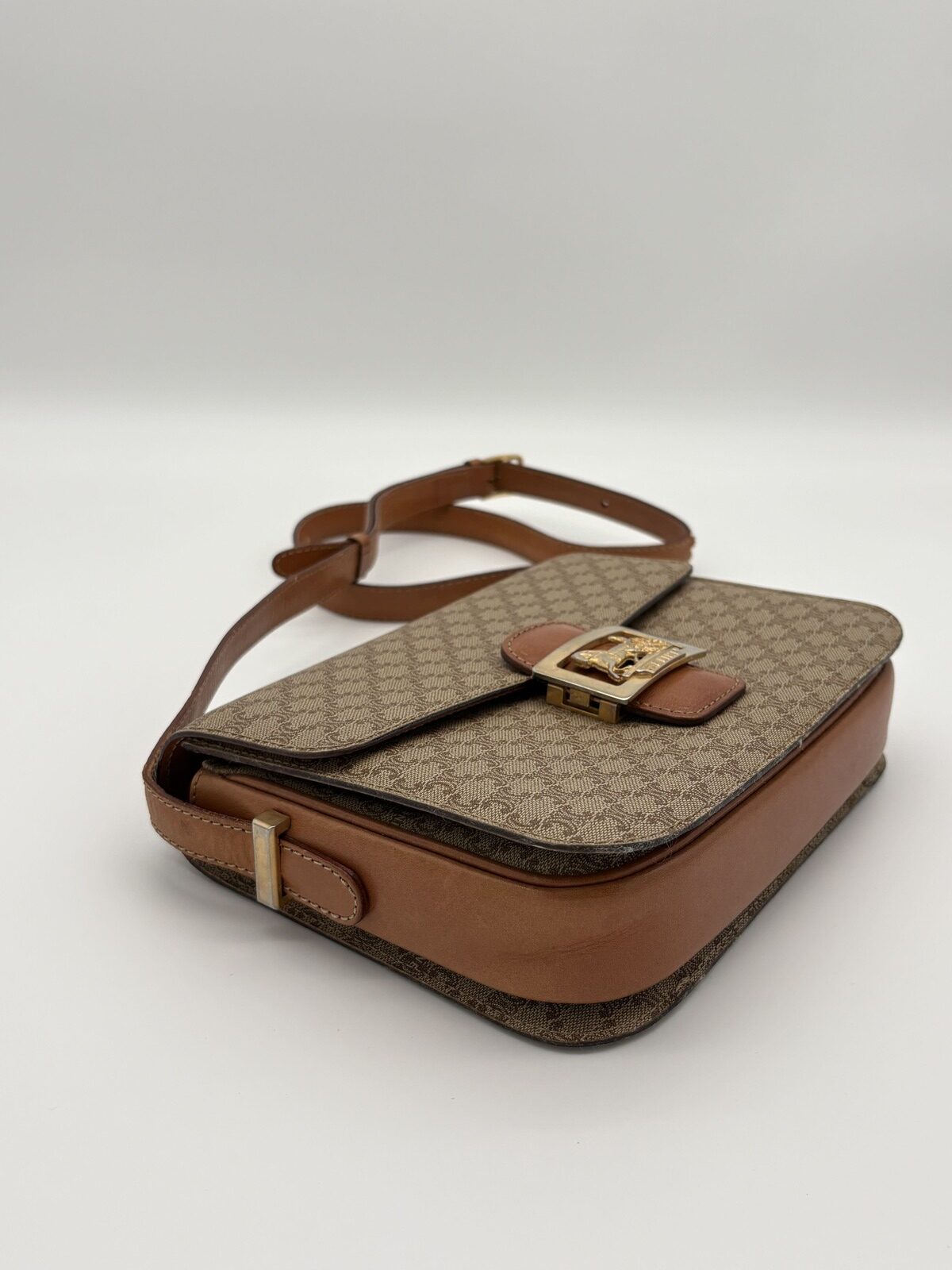 Celine Macadam Triomphe Crossbody Bag Beige - Image 6